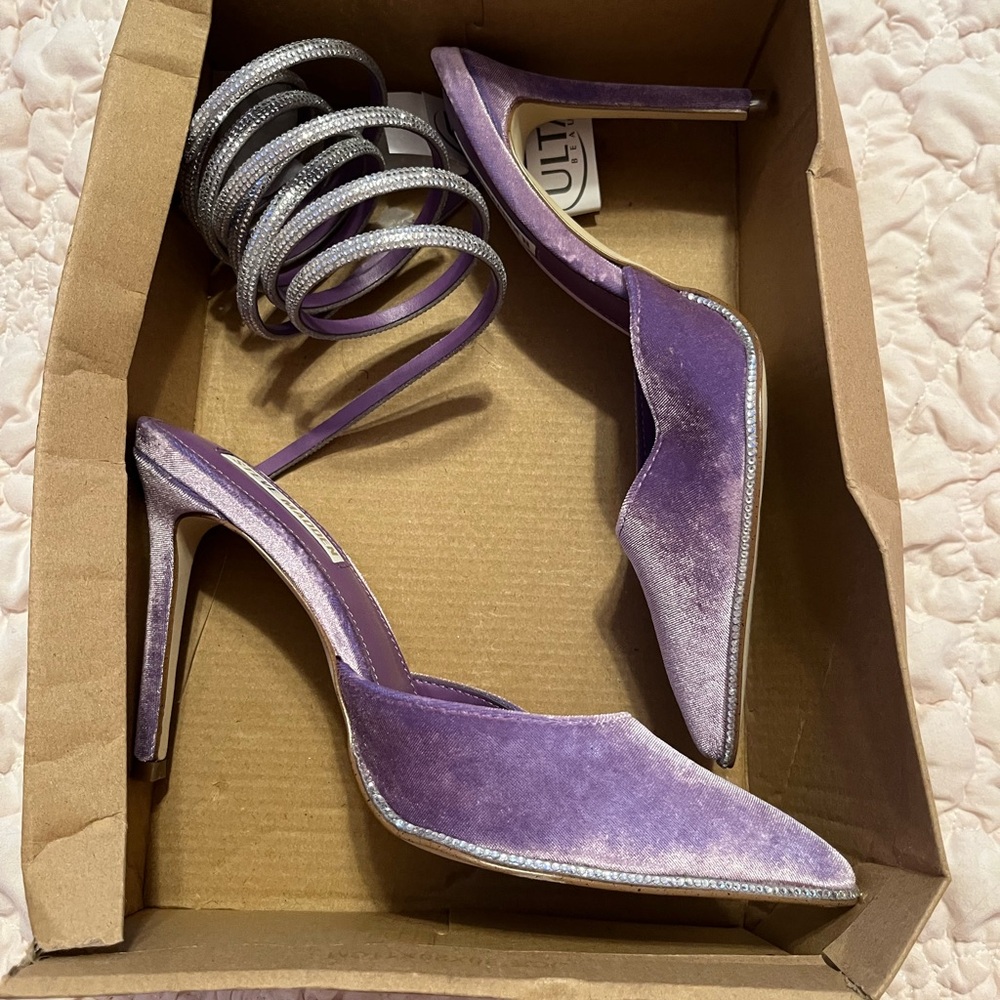 Steve Madden Purple Heels with Silver Accents